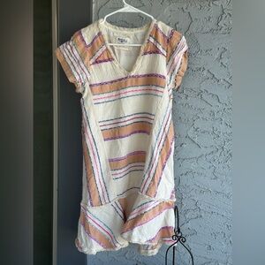 Anthropologie “Elira” striped V-neck mini dress